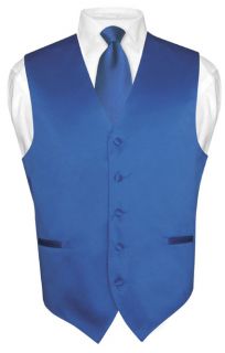 Mens ROYAL BLUE Tie Dress Vest NeckTie Set for Suit or Tuxedo 2XL