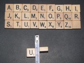 Vtg Scrabble Travel Wood/Wooden Tile ~Pick Any Letter~