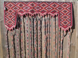   ANTIQUE AFGHAN YURT DOOR DECORATION TENT RUG HAND KNOTTED WOOL No3