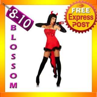 2421 Ladies Evil Devil Demon Fancy Dress Halloween Costume Horns 
