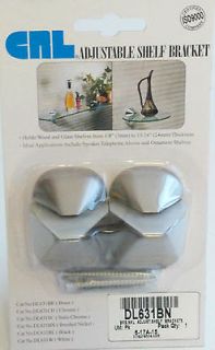 One Pair of CRL Adjustable Shelf Bracket for Glass or Wood in Brushed 