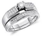 Diamond Engagement Rings Set Bridal Wedding 14k White Gold (1/2 Carat)