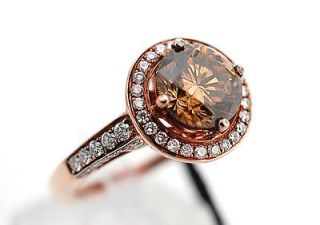  07 CT Solitaire Engagement Chocolate Diamond RING 18 KT Rose Gold NWT