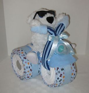DIAPER CAKE TRICYCLE TRIKE MOTORCYCLE BABY SHOWER GIFT SPORTS 
