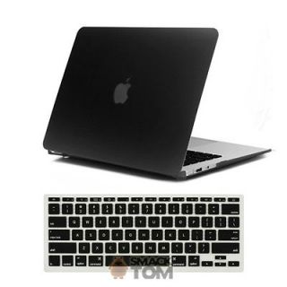   black silicone rubberized hard case + keyboard skin for macbook air 11