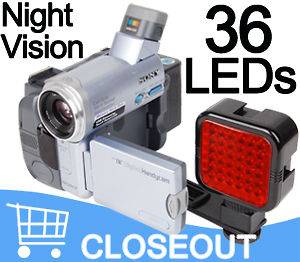 36 Led IR Night Vision Rechargeable Light Video Camera Camcorder Lamp 
