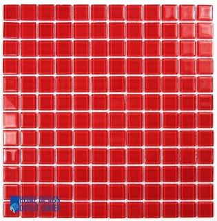Kitchen/Bathroom Backsplash/Accent Tile Red 1 x 1 Glass Mosaic 12 x 