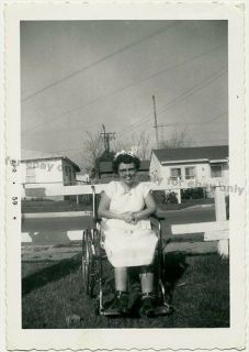   Photo Girl in Wheelchair Leg Braces Disabled Handicapped Person 1959