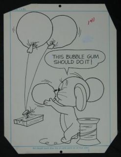 TOM AND JERRY COLORING BOOK ORIGINAL ILLUSTRATION ART 1990
