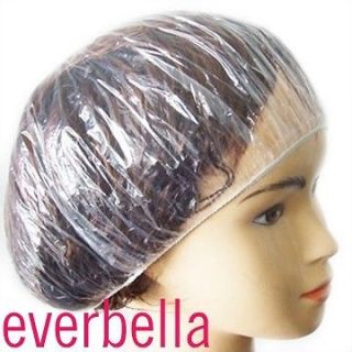 Spa Salon Disposable Plastic Vinyl clear shower hair bath cap 20 100 