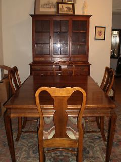   CHERRY ELEGANT DINING ROOM SET 6 CHAIRS DINING TABLE CHINA CABINET
