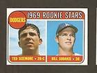 1969 Topps #552 Los Angeles Dodgers Rookie Stars Bill Sudakis Near 
