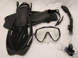 Snorkeling Scuba Dive Gear Mask Dry Snorkel Fins Sets L