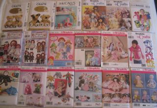   Dolls & Clothes Sewing Patterns~Ragge​dy Ann,Bears,Cat,​Dog & More