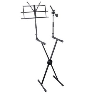   PKS30 Keyboard Stand with Music Stand and Microphone Boom DJ Pro Audio