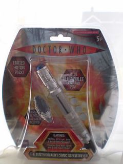 DOCTOR WHO 10th Dr Sonic Screwdriver UV Pen & Light 2 Sound Effects 