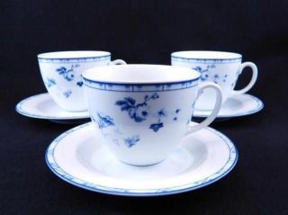   SOPHIA Blue & WHITE Floral DISCONTINUED China CUPS & Saucers C&S