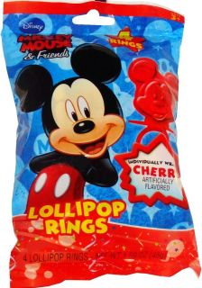 Disney Mickey Mouse Lollipop Rings Ring Pops Candy 4 treats Pinata 
