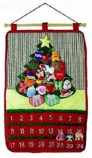 Large Fabric Countdown to Christmas Tree Advent Calendar 21 Inches New