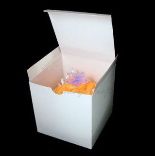 Cupcake Cookie Candy Wedding Favor Treat Gift Box 4x4 10bx WHITE
