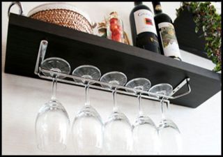 Wine Glass Wall Rack Holders Hanger / Chrome plated 12S, 15 3/4L