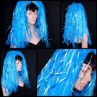   Blue Electric Faerie Cyber Rave Cosplay Knotty Dread Hair Falls