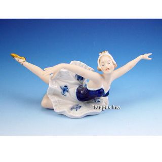 Vintage Cobalt Wallendorf Ballerina Girl Figurine