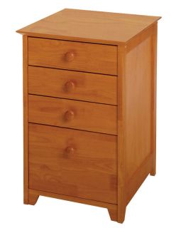 New Studio Oak Wood 4 File Pull Drawers File Cabinet