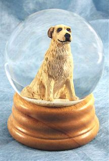   Wood Carved Dog Water Globe. Home Decor. Dog Products & Gifts