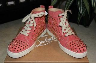 BNIB CHRISTIAN LOUBOUTIN LOUIS CAMEO ROSE GOLD SPIKES WOMENS SNEAKERS 