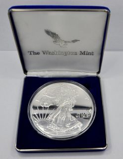 1998 THE WASHINGTON MINT GIANT HALF POUND 999 PURE SILVER EAGLE COIN