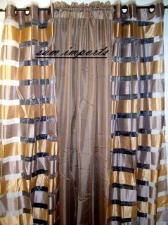 grommet stripe/solid panels window curtains 40x84& 40x63 in 14 
