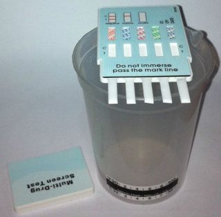   Panel Instant Drug Tests, 190 ml Beaker Cups w/ Temp, Test 5 Drugs