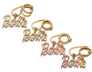 Nicki Minaj Iced Out BARBIE Pendant Necklace Large w/20 Franco 