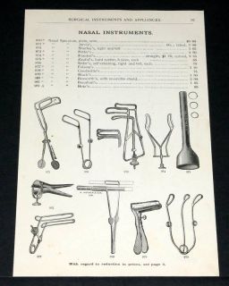 1891 WOCHER SURGICAL CATALOG PAGE 97, NASAL INSTRUMENTS, SPECULUMS 