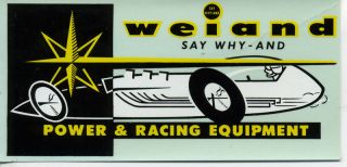 VTG WEIAND POWER RACING EQUIPMENT WATER DECAL HOT ROD DRAG SPEED SHOP 