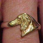 Long Haired Dachshund RING Jewelry HEAD STUDY Sterling Silver or 