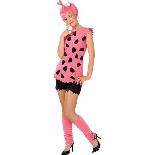   Flintstones Pink Cartoon Cave Woman Dress Up Halloween Adult Costume