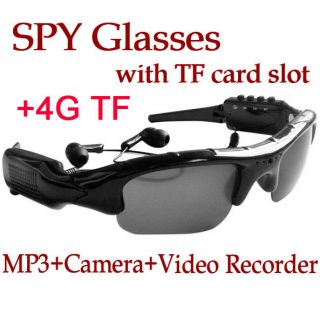 Video Sunglasses DVR mp3 player Spy DV Recorder Camera Camcorder+4GB 