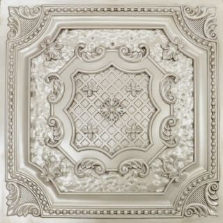   Faux tin ceiling tile TD04 Antique White 25 tiles lot ( 100 sq.ft