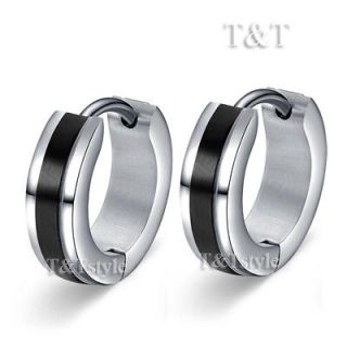 stainless steel hoop earrings in Mens Jewelry