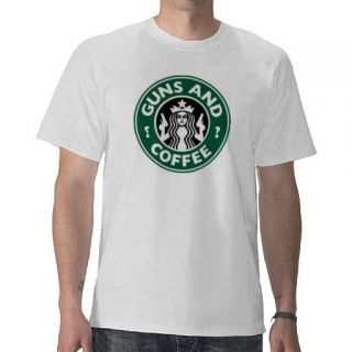 Starbucks Coffee and Guns Tshirt Funny Logo