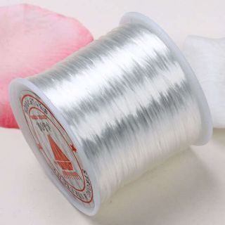 5mm White Elastic Beads Crystal Cord Stretchy Thread