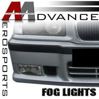 Pair 92 99 BMW E36 318/323/325/328/M3 Smoked Lens Fog Lights Lamps 