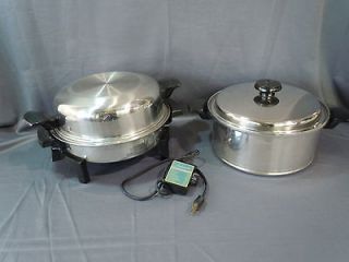   Lifetime Oil Liquid Core Electric Skillet w Dome Lid & Dutch Oven Pot