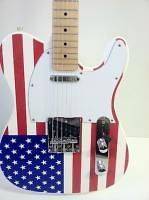 Galveston U.S. FLAG Electric Guitar Tele Style W/CASE NEW