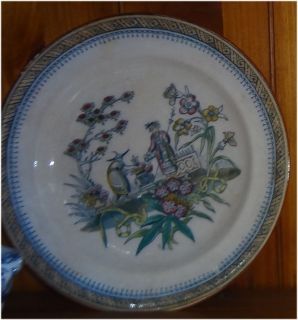 1800s Chang Earthenware Plate Pottery Edge Malkin Burslem 