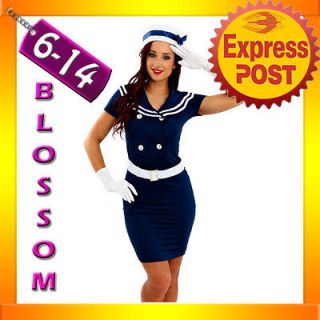 E63 Sailor Ladies Rockabilly Pin Up Uniform Fancy Dress Up Costume 