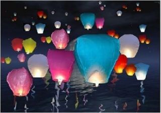    shaped Chinese Fire Sky Lanterns best wishes for happy wedding party