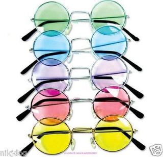 John Lennon Sunglasses Round Hippie Shades Retro Colored Lenses Free 